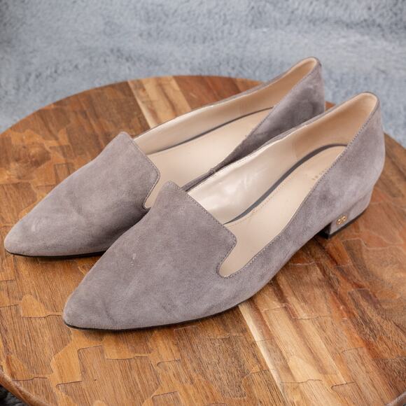 Cole Haan Shoes Womens 8 B Almond Toe Ballet Flats Comfort W05012 Beige Suede - Picture 3 of 7